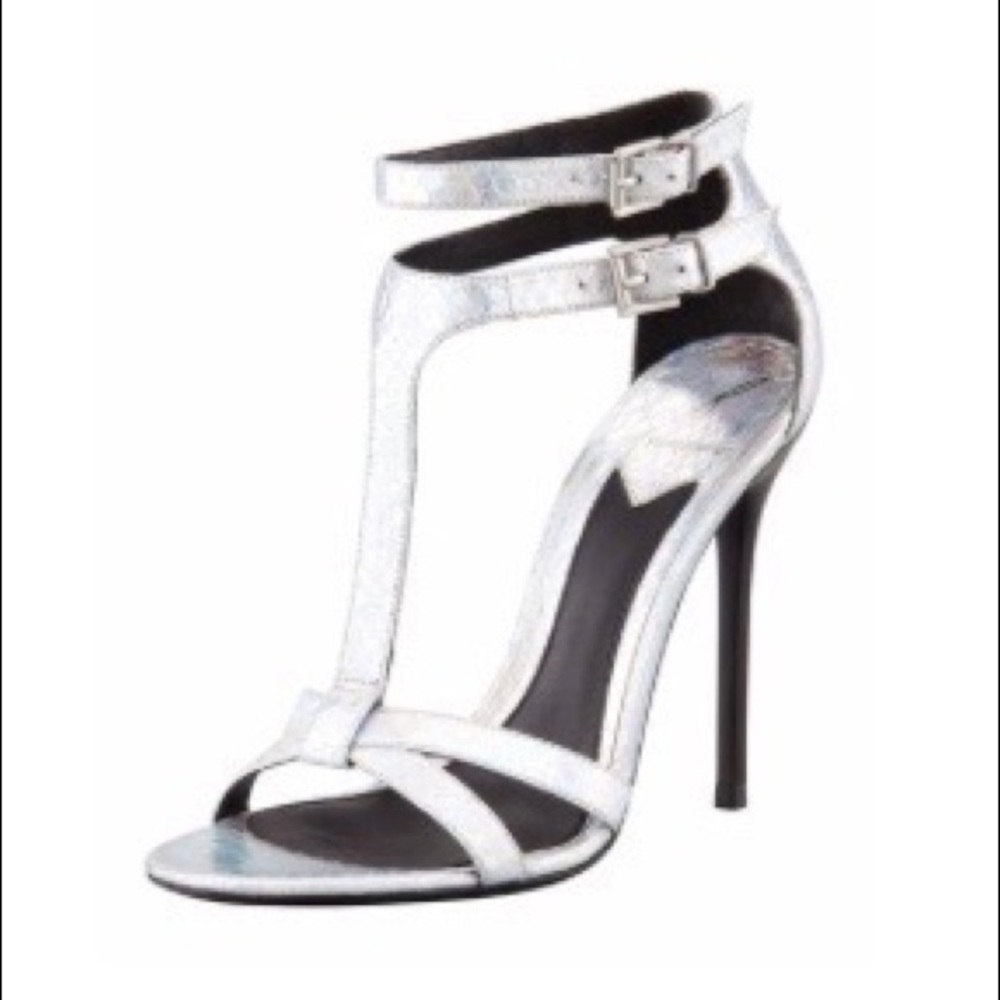 Silver stiletto heels Brian Atwood